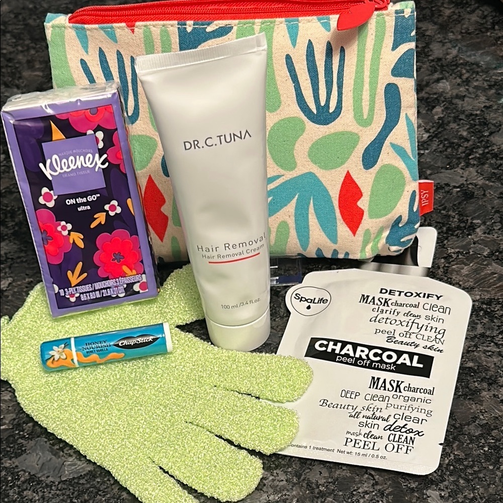 FARMASI Hair Removal Dr C Tuna Papaya Extract & IPSY Tropical Bag Self Care Set